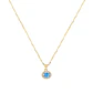 Colgante de Oro 18kt Circulo Agua Marina con Circon - Miniatura 2