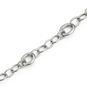 Pulsera de Plata Esterlina 925 Eslabon Ovalado Grande Pequeño