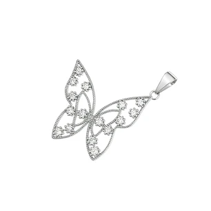Colgante de Plata Esterlina 925 Mariposa con Circonita