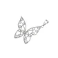 Colgante de Plata Esterlina 925 Mariposa con Circonita - Miniatura 1
