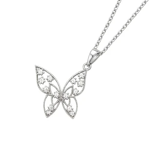 Colgante de Plata Esterlina 925 Mariposa con Circonita