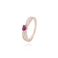 Anillo Oro Miel 18kt Corazón Central - Miniatura 1