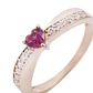 Anillo Oro Miel 18kt Corazón Central - Miniatura 2