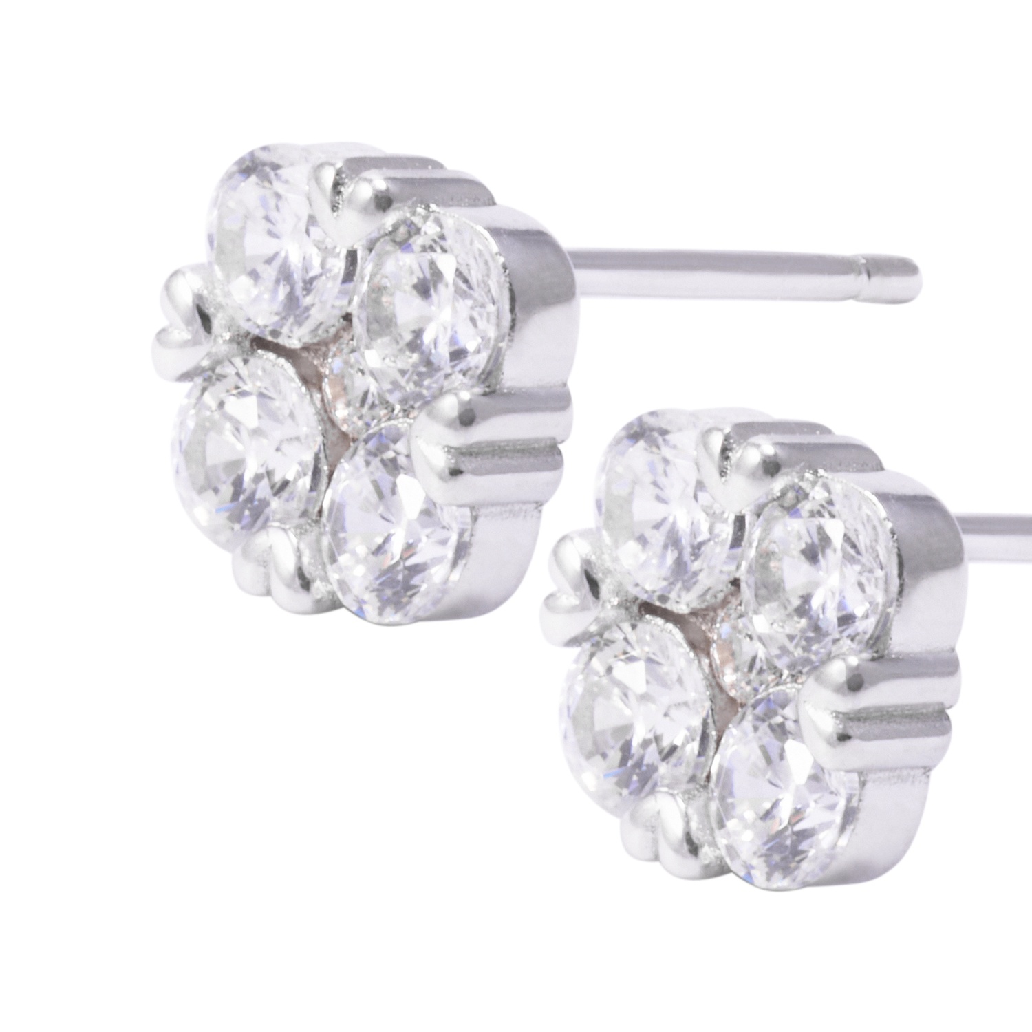 Aros de Plata Esterlina Flor Cuatro Circones 2