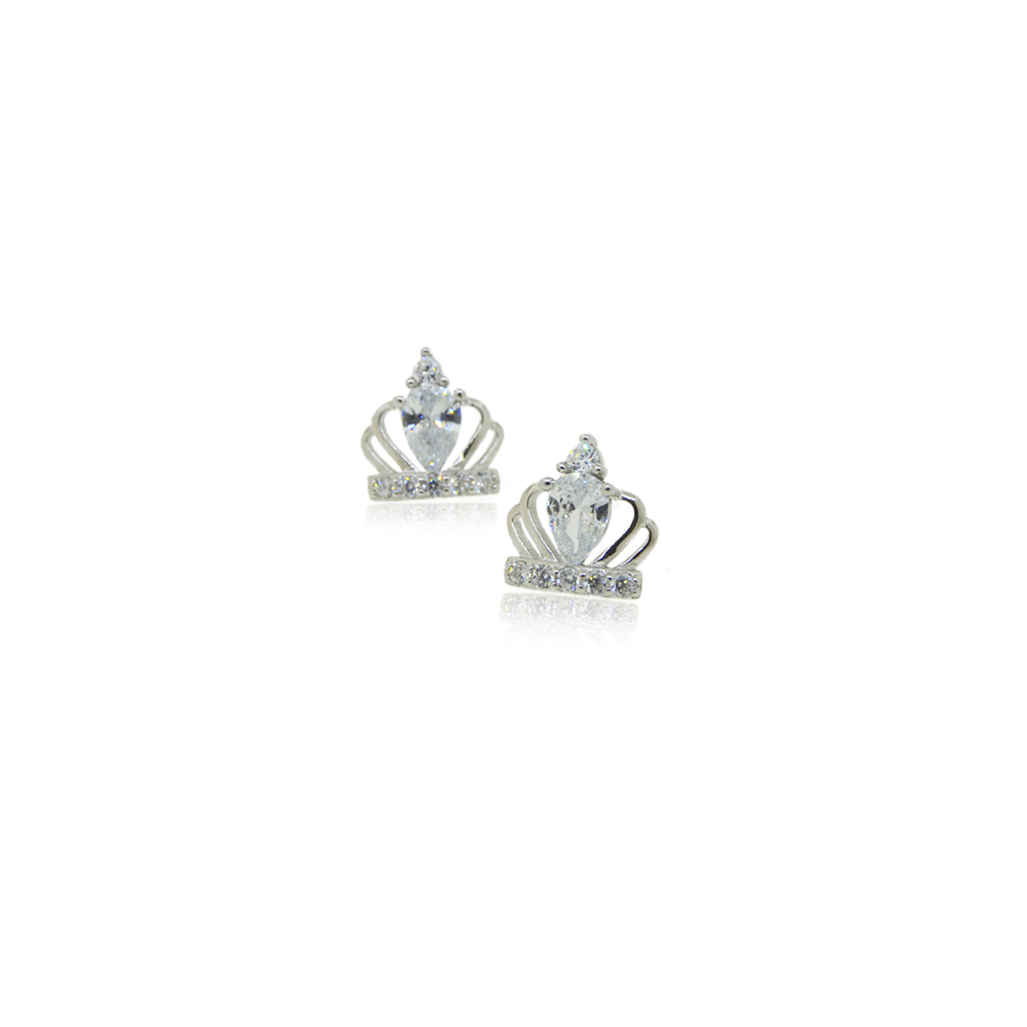 Aros de Plata Esterlina 925 Corona Circonita 1