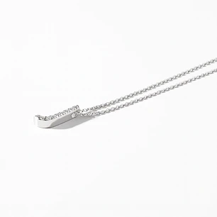 Collar Oro Blanco 18kt Diamantes Letra J 5 Pts | Danielle Costantini