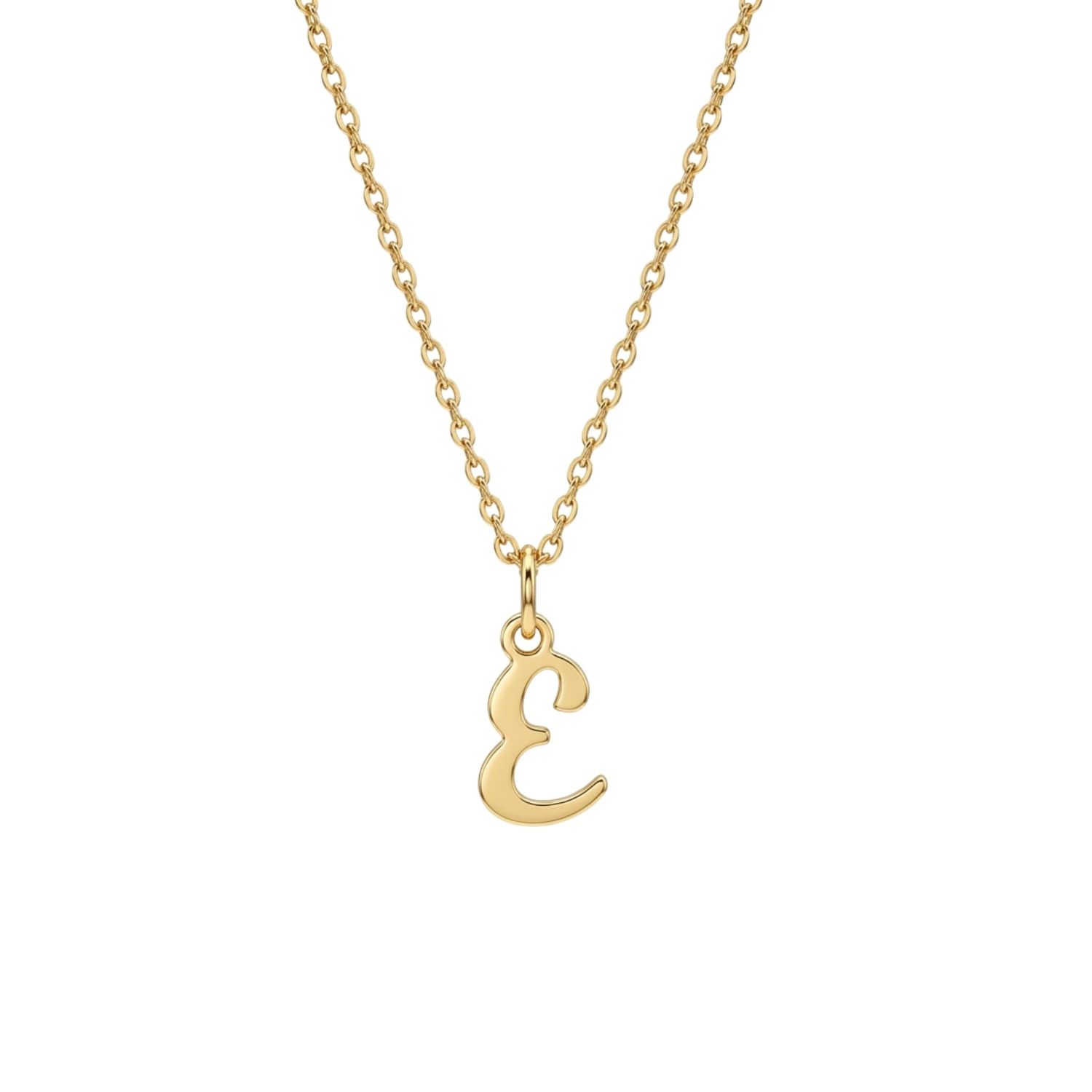Colgante de Oro Miel 18kt Letra Gótica E 3