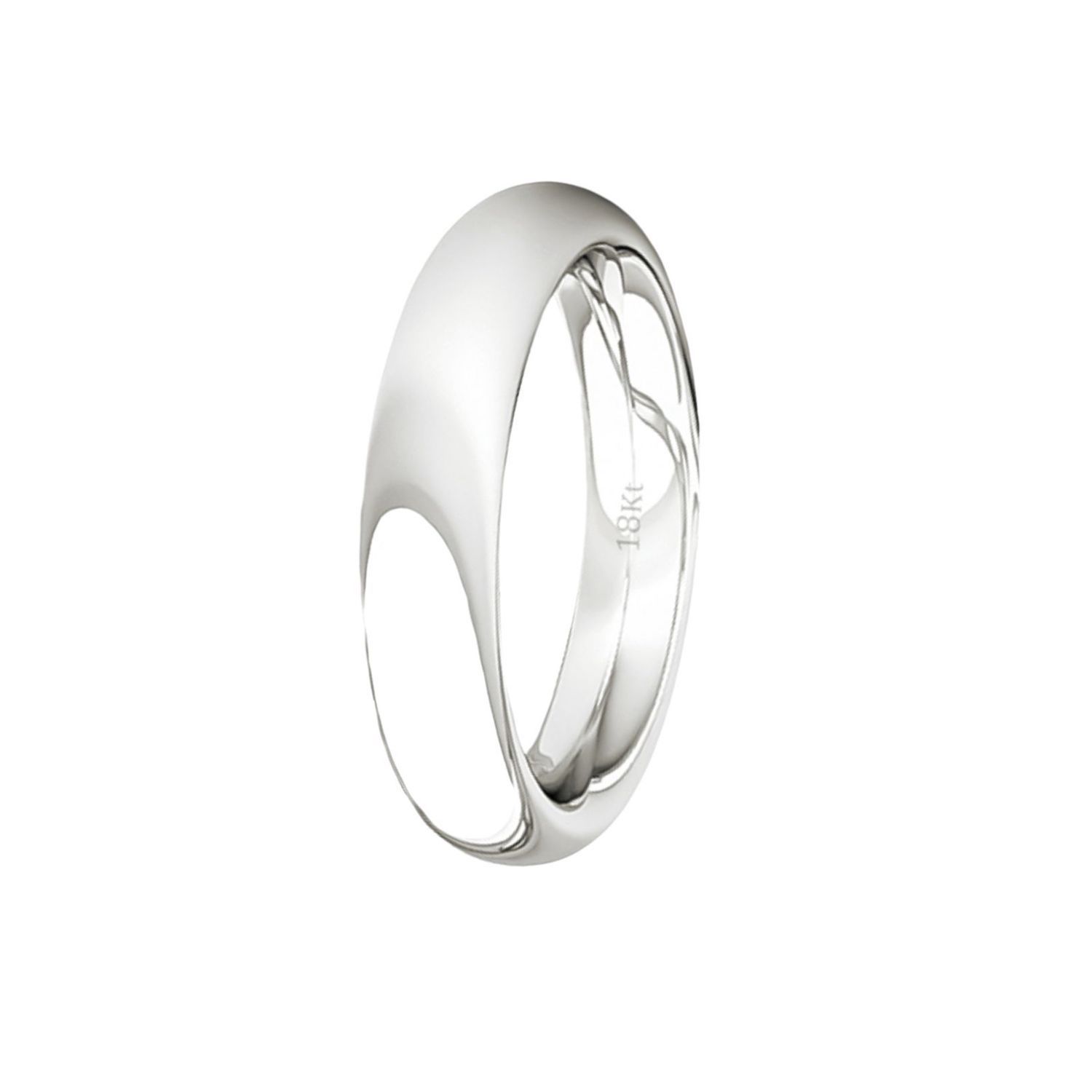 Argolla Matrimonio de Oro Blanco 18kt Inglés Garda Ergofit de 3,5mm 1