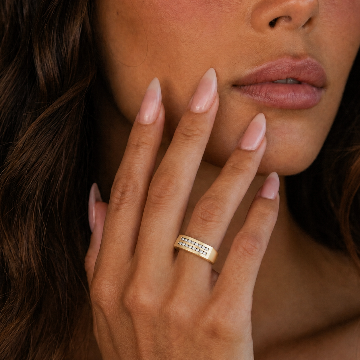 Anillo Oro Amarillo 18kt Modelo Nizo 16 Diamantes 2pts 3