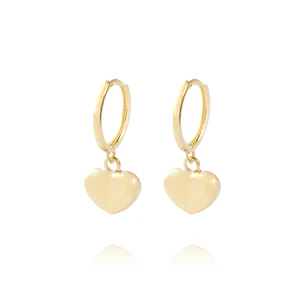 Aros Oro Amarillo 18kt Corazón Colgante