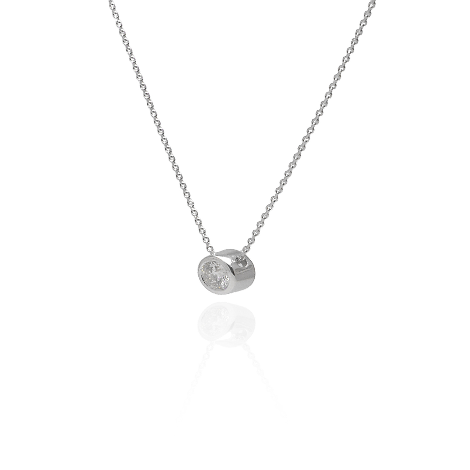 Collar de Oro 18kt con Diamantes de Punto de Luz 15 Pts Totales Corte Brillante SI/H 1