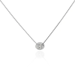 Collar de Oro 18kt con Diamantes de Punto de Luz 15 Pts Totales Corte Brillante SI/H