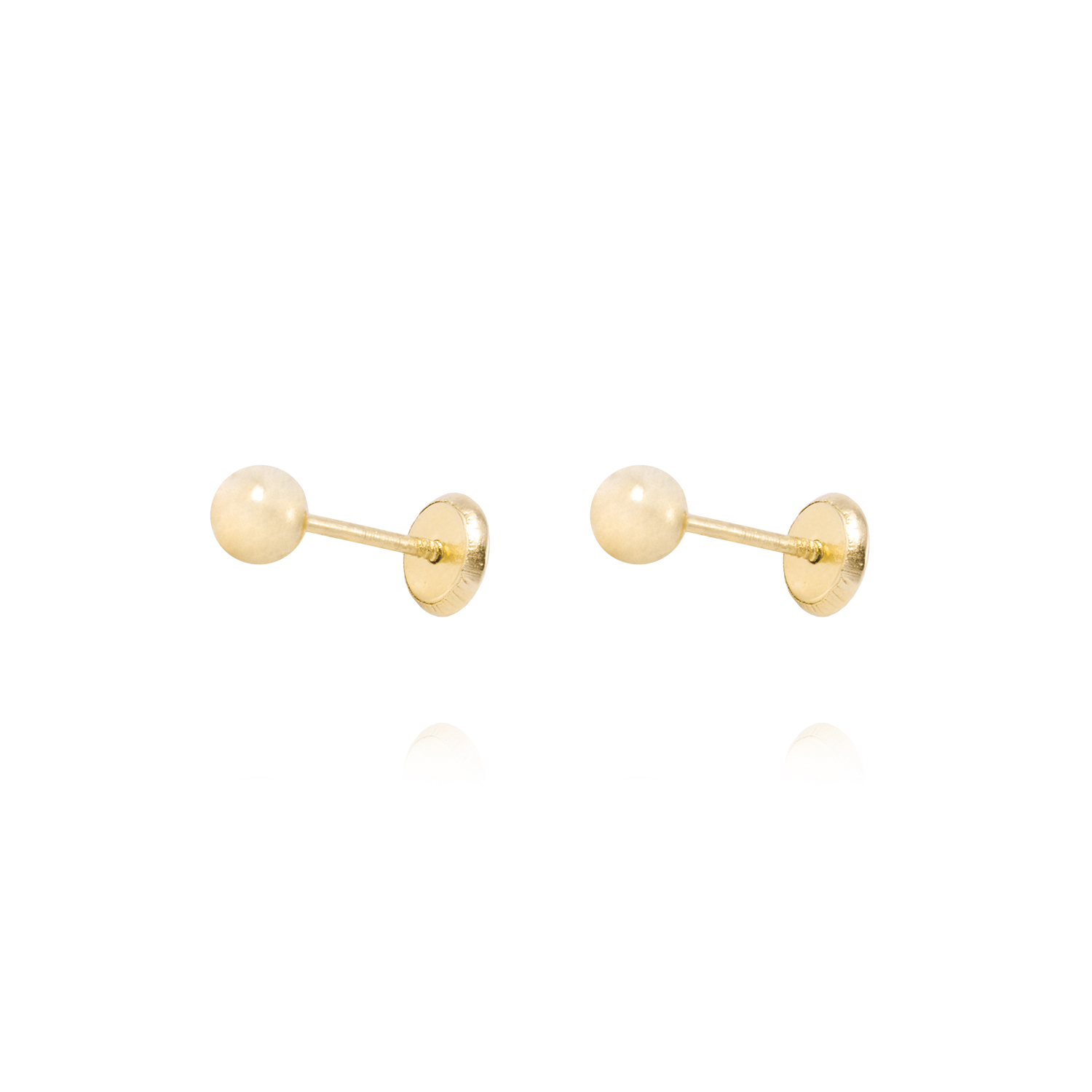 Aros de Oro 9kt Bolita Solida 4mm 1