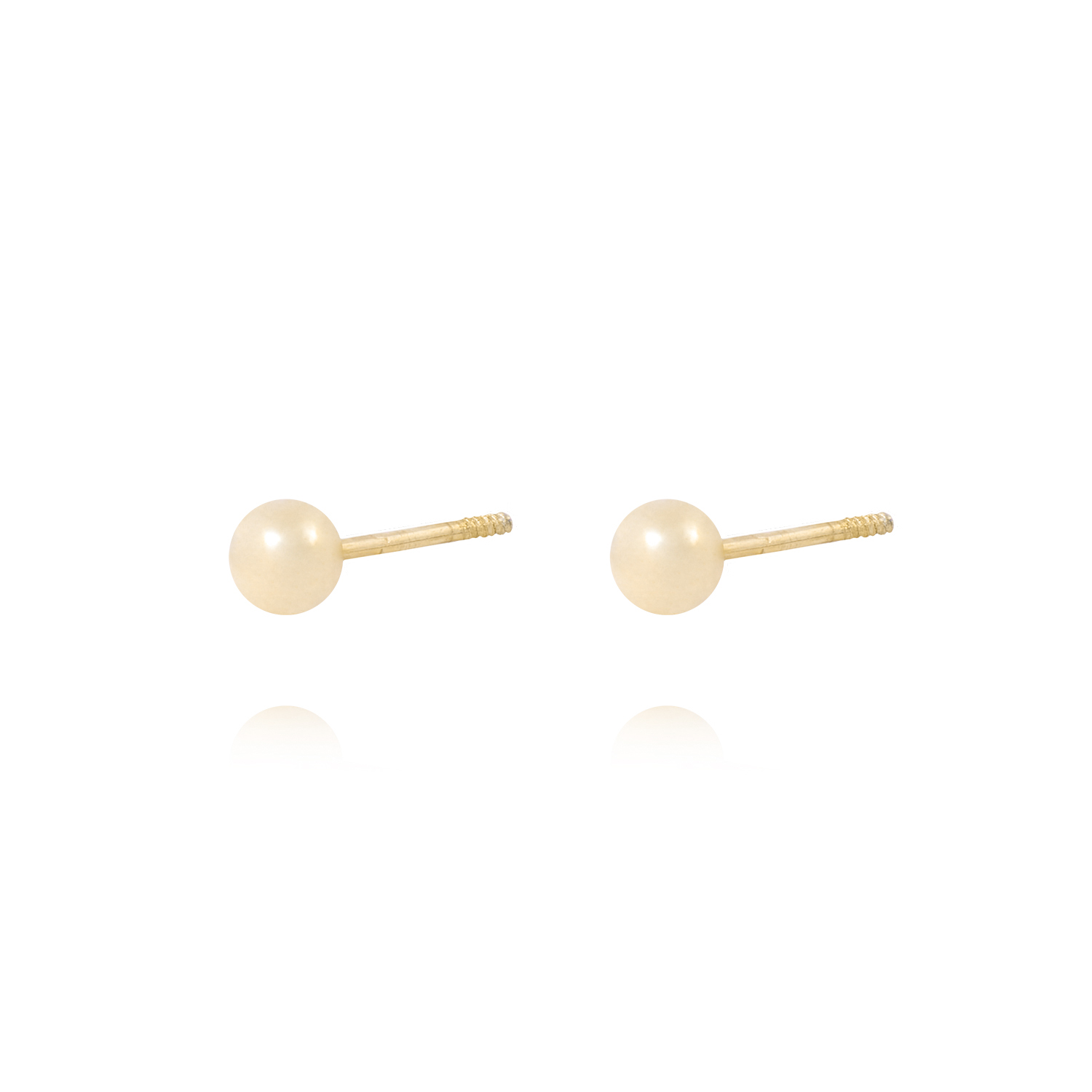 Aros de Oro 9kt Bolita Solida 4mm 2