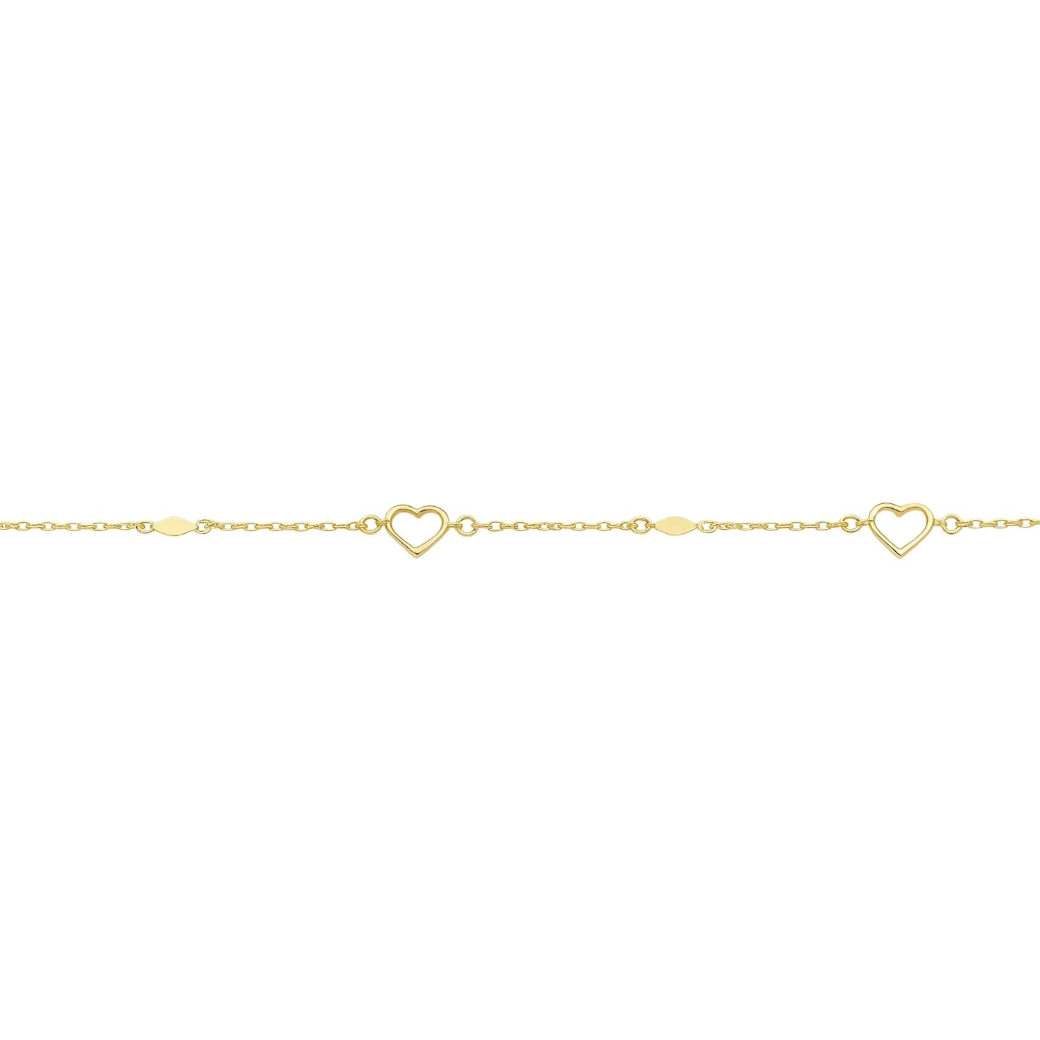 Pulsera Oro Amarillo 18kt Corazones 3