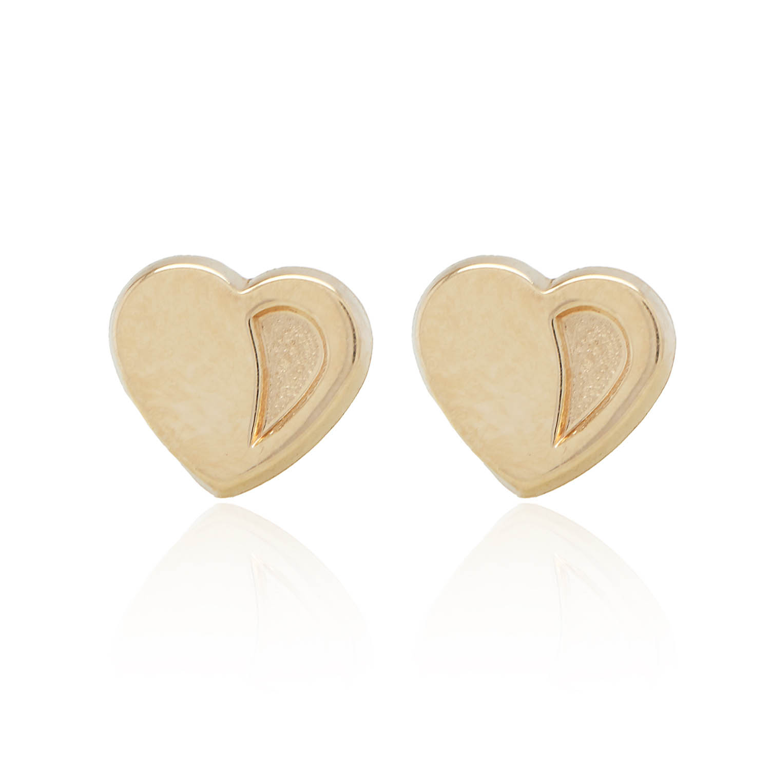 Aros de Oro 18kt Forma de Corazón Liso 1