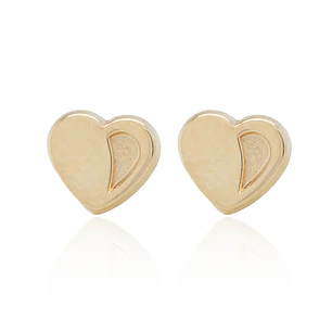 Aros de Oro 18kt Forma de Corazón Liso