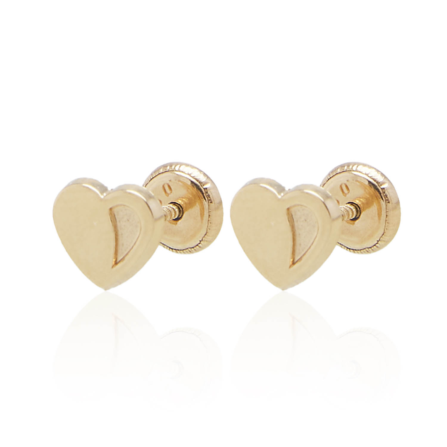 Aros de Oro 18kt Forma de Corazón Liso 2
