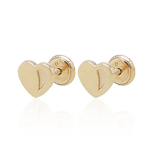 Aros de Oro 18kt Forma de Corazón Liso
