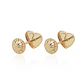 Aros de Oro 18kt Forma de Corazón Liso - Miniatura 3