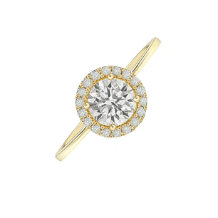 Anillo Oro Amarillo 14kt Girasol Circonita Central 6MM