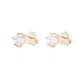 Aros de Plata Esterlina Solitario con Circonita Grifas Revestida en Oro 18kt - Miniatura 1