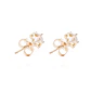 Aros de Plata Esterlina Solitario con Circonita Grifas Revestida en Oro 18kt - Miniatura 3