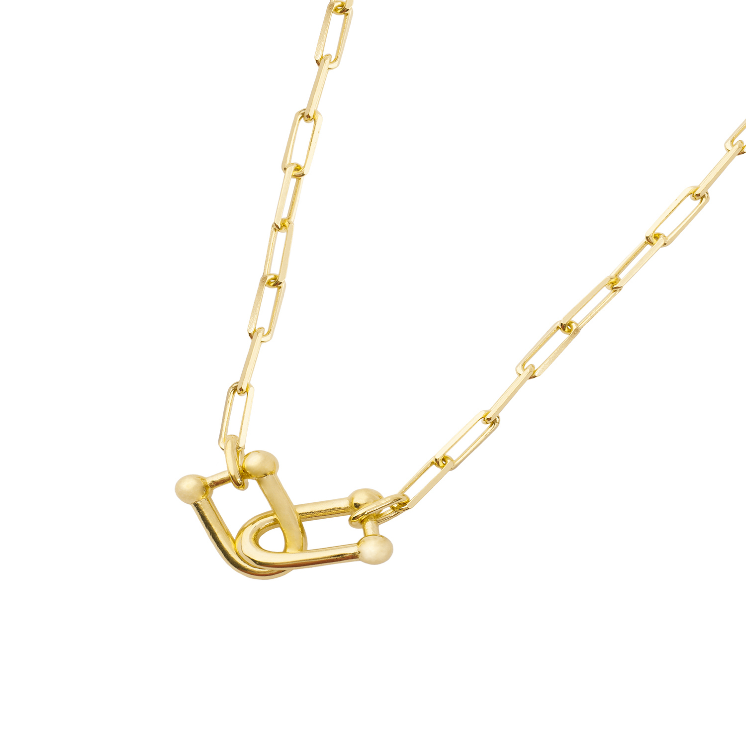 Collar de Plata Esterlina 925 Enlazados Revestido en Oro 18kt 1