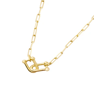 Collar de Plata Esterlina 925 Enlazados Revestido en Oro 18kt
