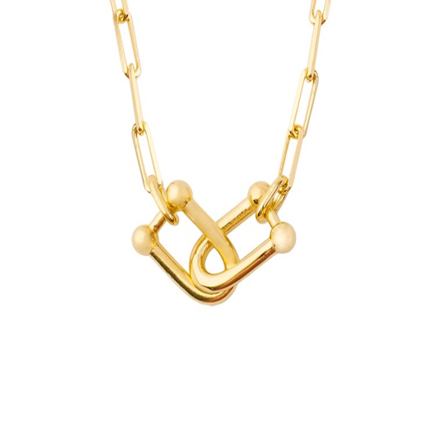 Collar de Plata Esterlina 925 Enlazados Revestido en Oro 18kt 2