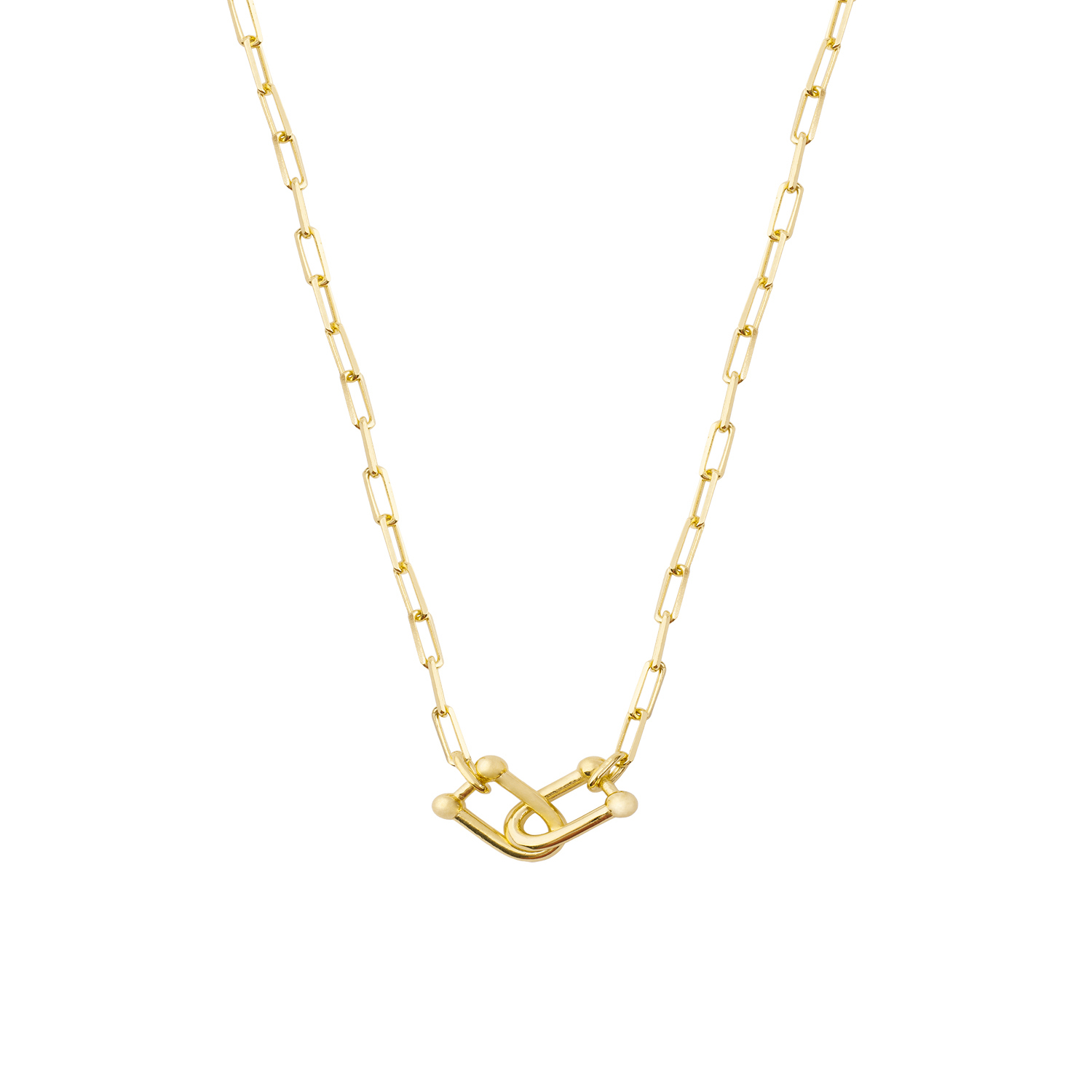 Collar de Plata Esterlina 925 Enlazados Revestido en Oro 18kt 3