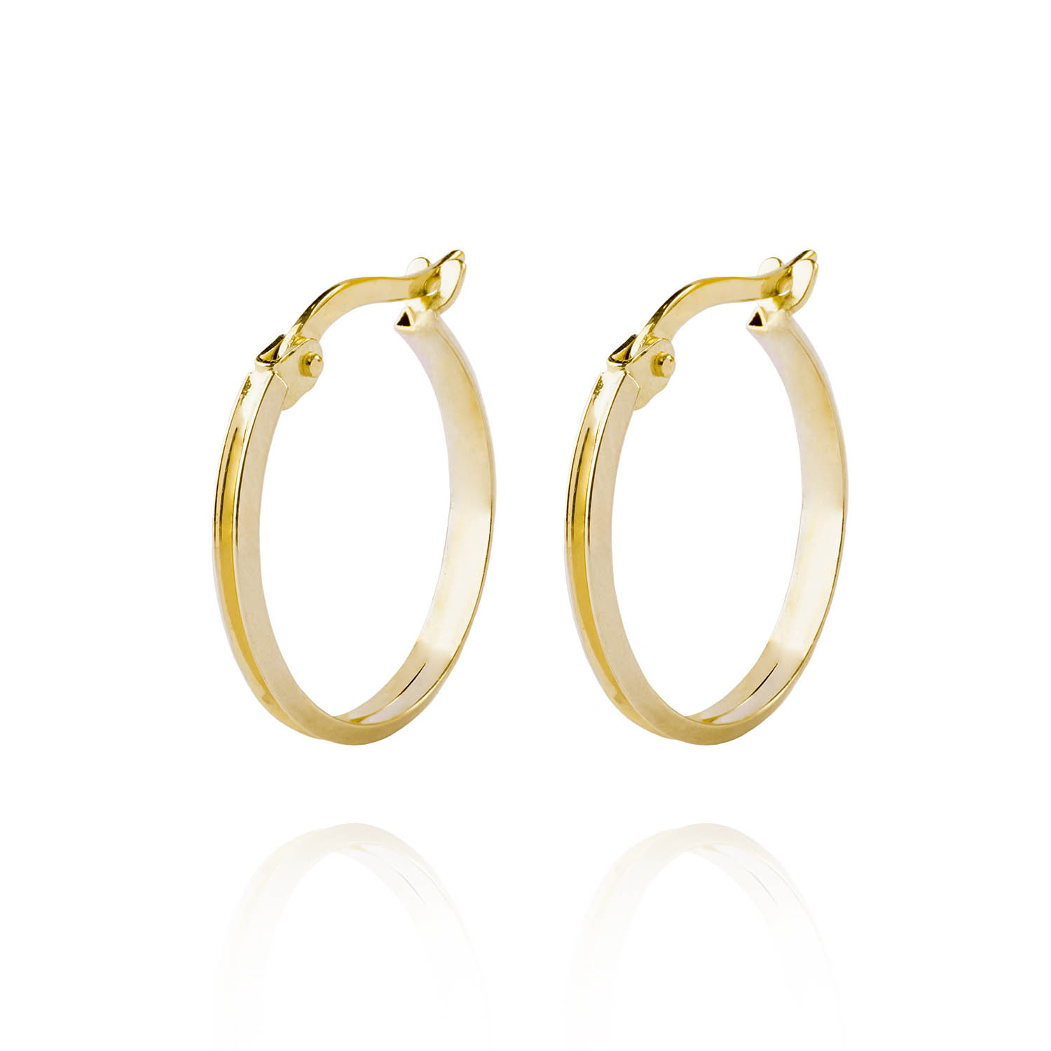 Aros de Oro 18kt Argollas de Bitono Biselada 1