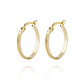 Aros de Oro 18kt Argollas de Bitono Biselada - Miniatura 1