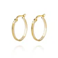 Aros de Oro 18kt Argollas de Bitono Biselada - Miniatura 3