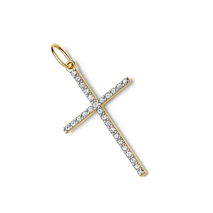 Colgante Oro Amarillo 18kt Cruz Circonitas