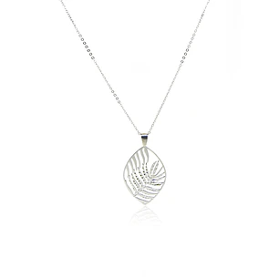 Collar de Plata Esterlina 925 Hoja Filigrama