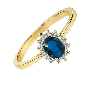 Anillo Oro Amarillo 18kt Circonita-Zafiro