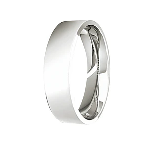 Argolla Matrimonio de Platino Modelo Tubo Sagres de 5,0mm