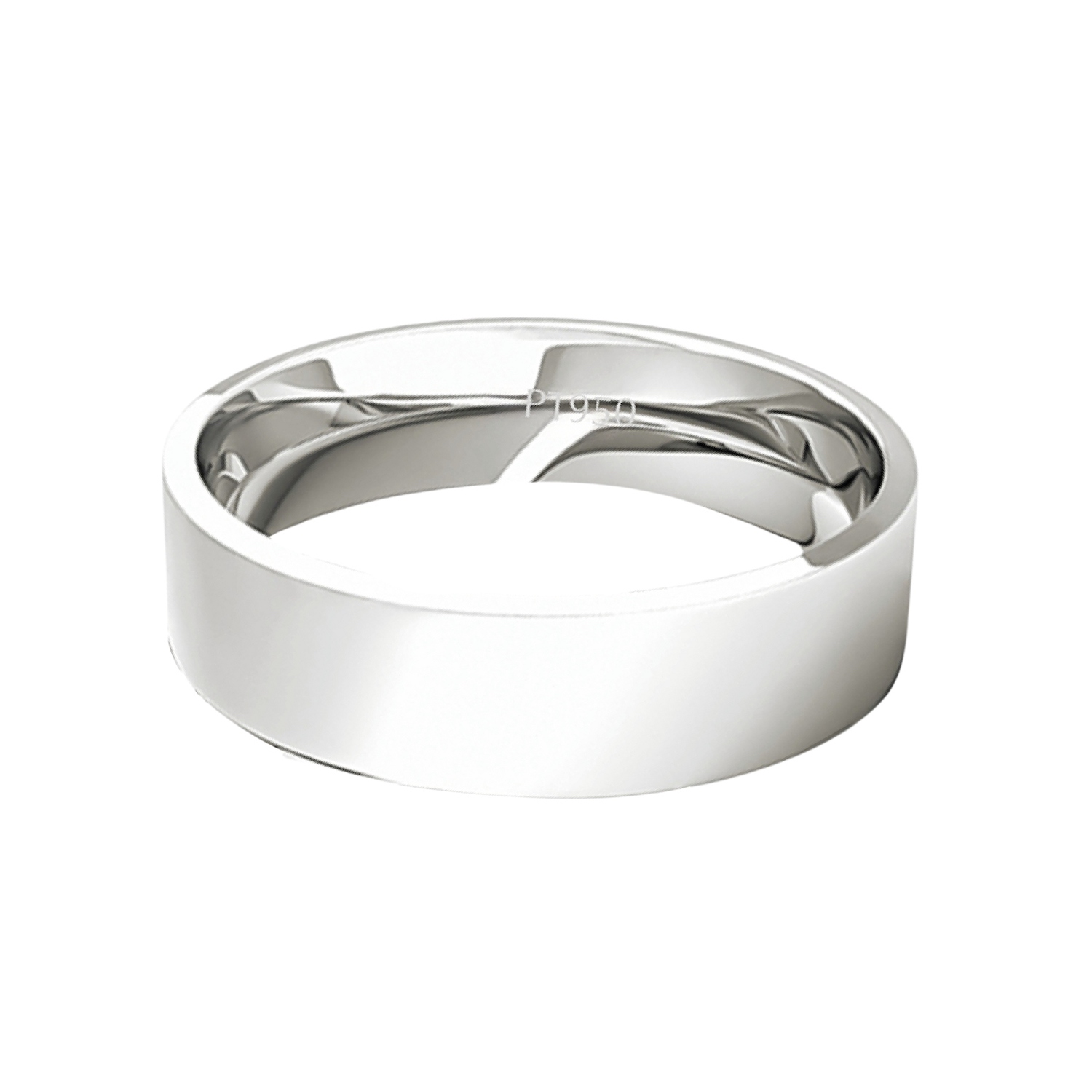 Argolla Matrimonio de Platino Modelo Tubo Sagres de 5,0mm 2