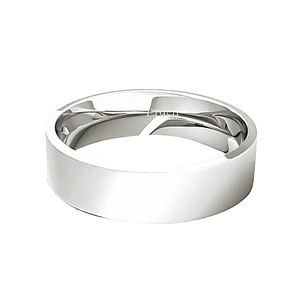 Argolla Matrimonio de Platino Modelo Tubo Sagres de 5,0mm