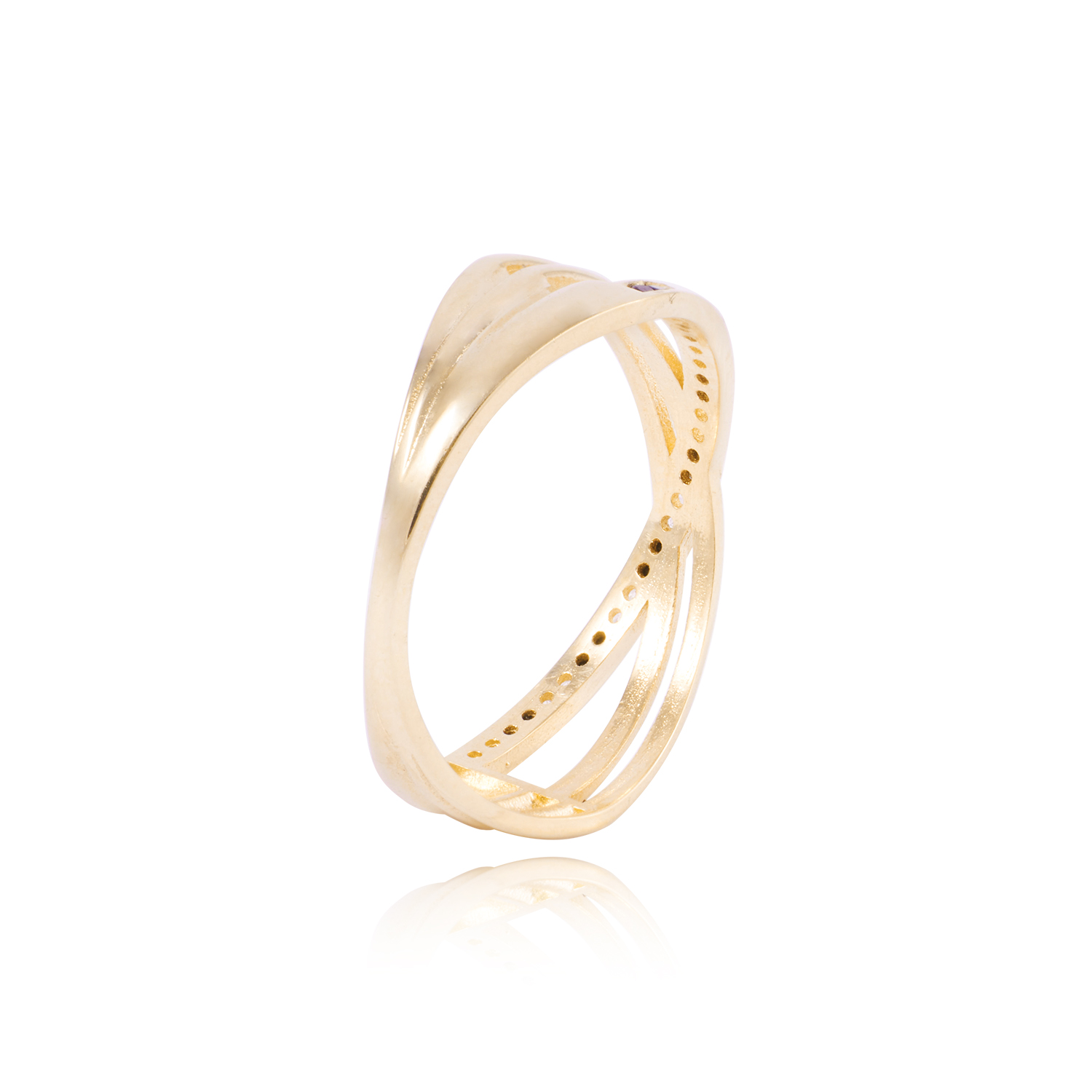 Anillo Compromiso de Oro 18Kt Circón con Onix 3