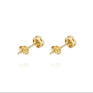 Aros de Oro 18kt Con Punto de Luz Circonita 4mm