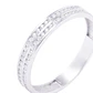 Anillo Oro Blanco 18kt Doble Riel Circonita - Miniatura 2