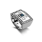 Anillo Oro Blanco 18kt Modelo Tezca 16 Diamantes 1pt y Zafiro 3x3 - Miniatura 2
