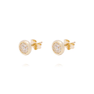 Aros de Oro de 18kt Circonitas en circulo