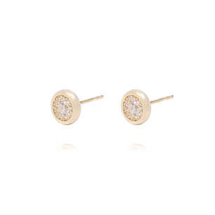 Aros de Oro de 18kt Circonitas en circulo