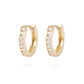 Aros de Oro 18kt Argollas Con Circonitas en Riel - Miniatura 1