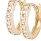 Aros de Oro 18kt Argollas Con Circonitas en Riel - Miniatura 2