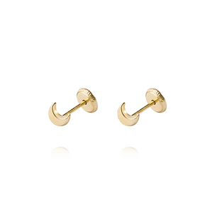 Aros de Oro 9kt Media Luna