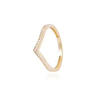 Anillo Oro Amarillo 18kt Corona-Cintillo Circonita